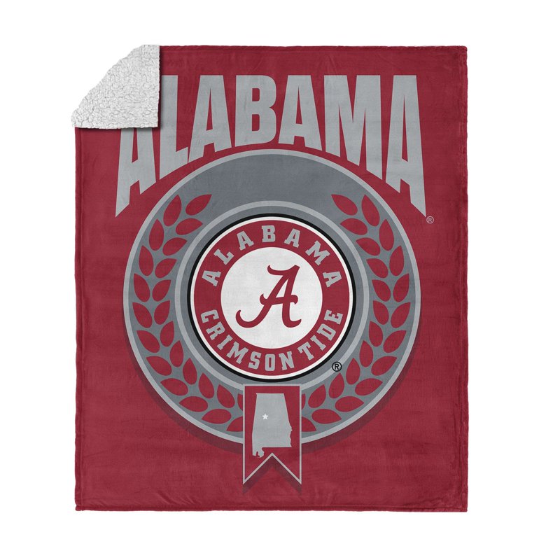 Alabama NCAA Sherpa Throw Blanket 50x60 Inches - Crimson Tide Variation
