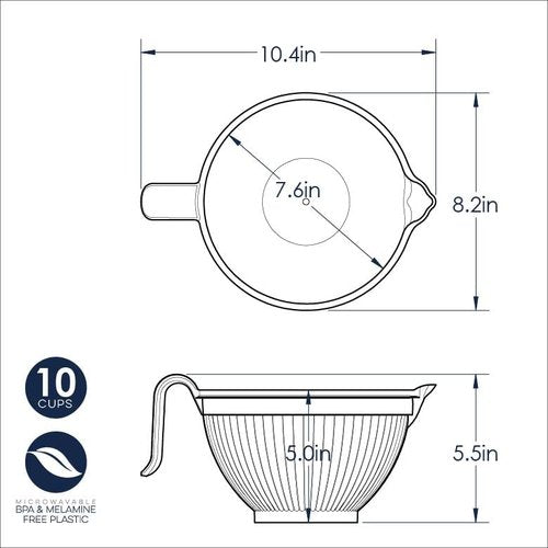 Nordic Ware Better Batter Bowl, White, 10 Cups