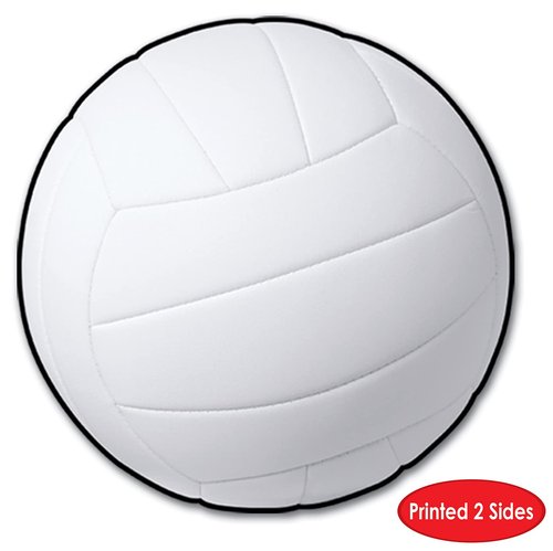 Beistle Pack of 24 Volleyball Cutouts, Wall Decorations for Team Sports Party, Pep Rally, Sports Themed Party Decor, Beach Party Supplies 13.5"