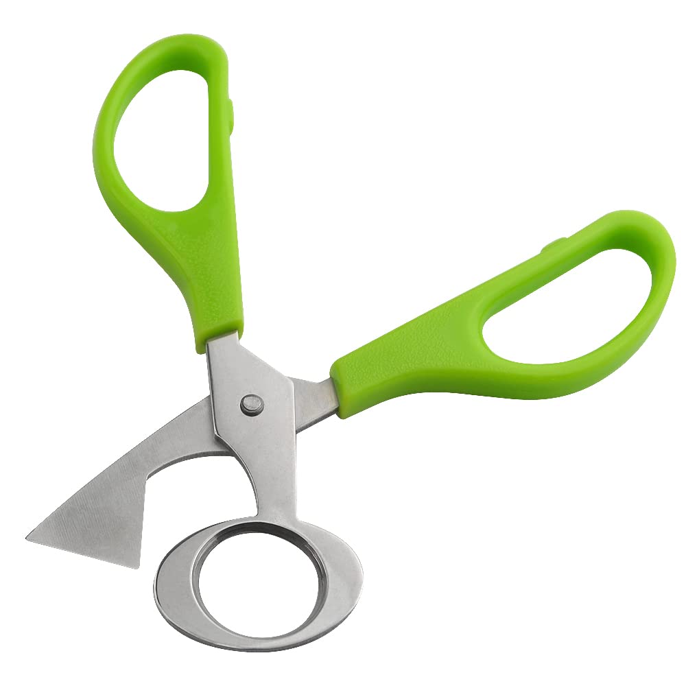 XINMEIWEN 24 Pack Stainless Steel Quail and Pigeon Egg Cutter Scissors Tool for Home Kitchen (Four Colors: Black, White, Red, Green) with ABS Plastic Handle