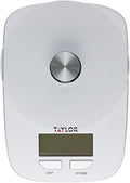 Taylor Precision Products Digital Kitchen Scale - Glass Platform Design, Sleek White Finish