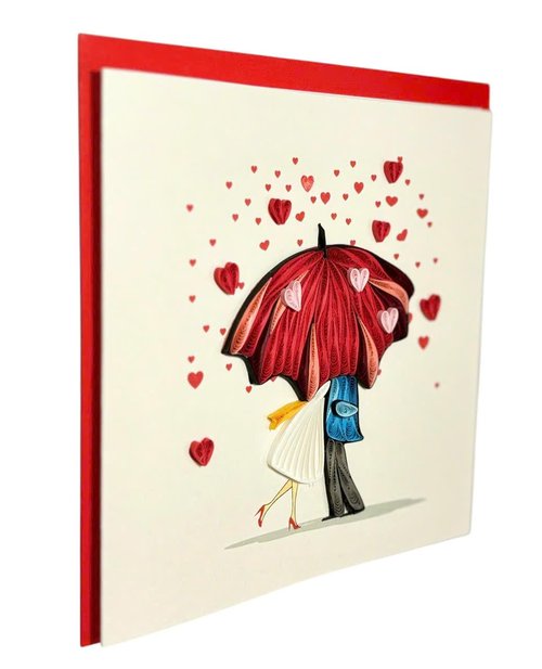 HAIANCO Handcraft Quilling Love Greeting Card for Him, Her, Gift for Husband, Wife, Boyfriend, Girl friend, Romantic Card for Valentine's Day, Anniversary, Blank Inside, Includes Envelope.