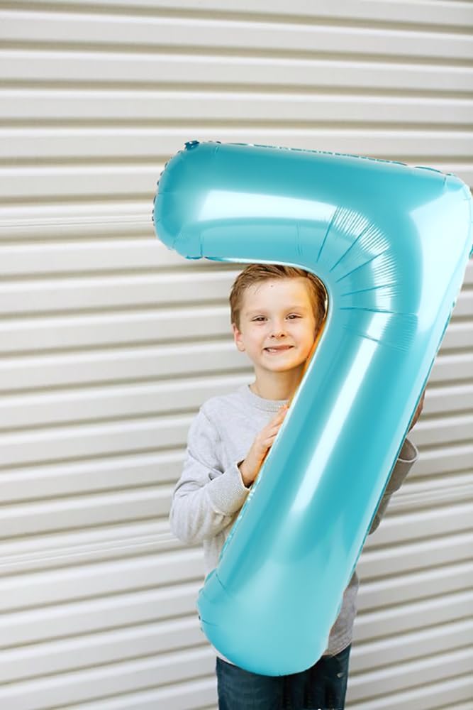 Numbers Balloon - 40 Inch Large Pastel Blue Balloon for 3rd Birthday Decor | Perfect for Parties