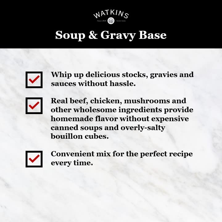 Watkins Chicken Soup & Gravy Base - Rich Flavor, 19 oz. | Perfect for Cooking & Seasoning