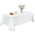 Satin Table Cloth 58x102 Inch, Washable Rectangle Shiny Tablecloth, Smooth Fabric Tablecover Bright Silk Desk Decoration for Dining Kitchen, Party, Wedding, Banquet, White