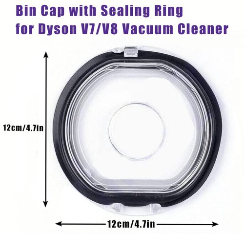 Bin Lid Cap for Dyson V7 V8 SV10 SV11 Vacuum Cleaner Replacement Cover with Sealing Ring