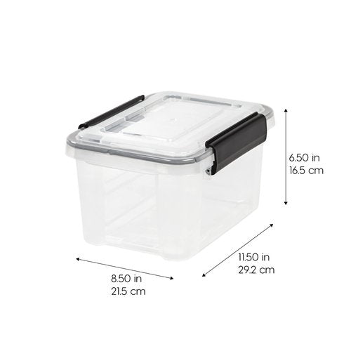 IRIS USA UCB-XS Quart WeatherPro Storage Box, 6.5 Qt - Single, Clear