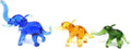 Skiennix Handmade Mini Elephant Family Figurines - Blown Glass Art, Multicolor Jungle Collectibles, 2" Size