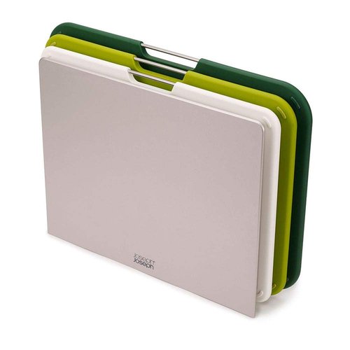 Joseph Joseph Nest 3 Piece Color Coded Cutting Board Set With Storage Stand, Large - Green