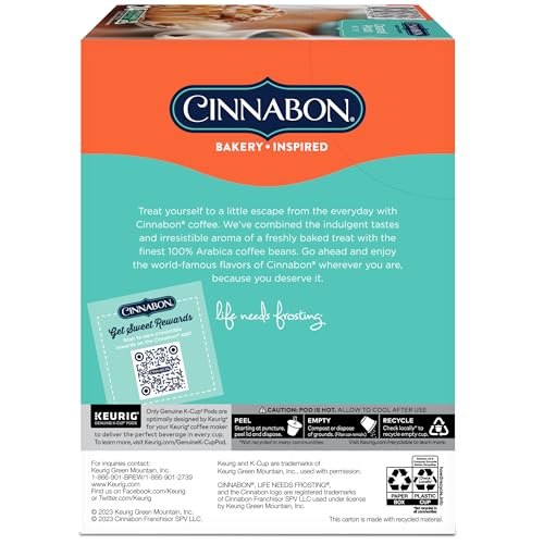 Cinnabon Caramel Pecan Coffee, Keurig Single Serve K-Cup Pods, 96 Count