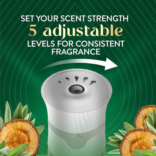 Air Wick Plug in Scented Oil Refill, 5ct, White Sage & Mahogany, Air Freshener, Essential Oils