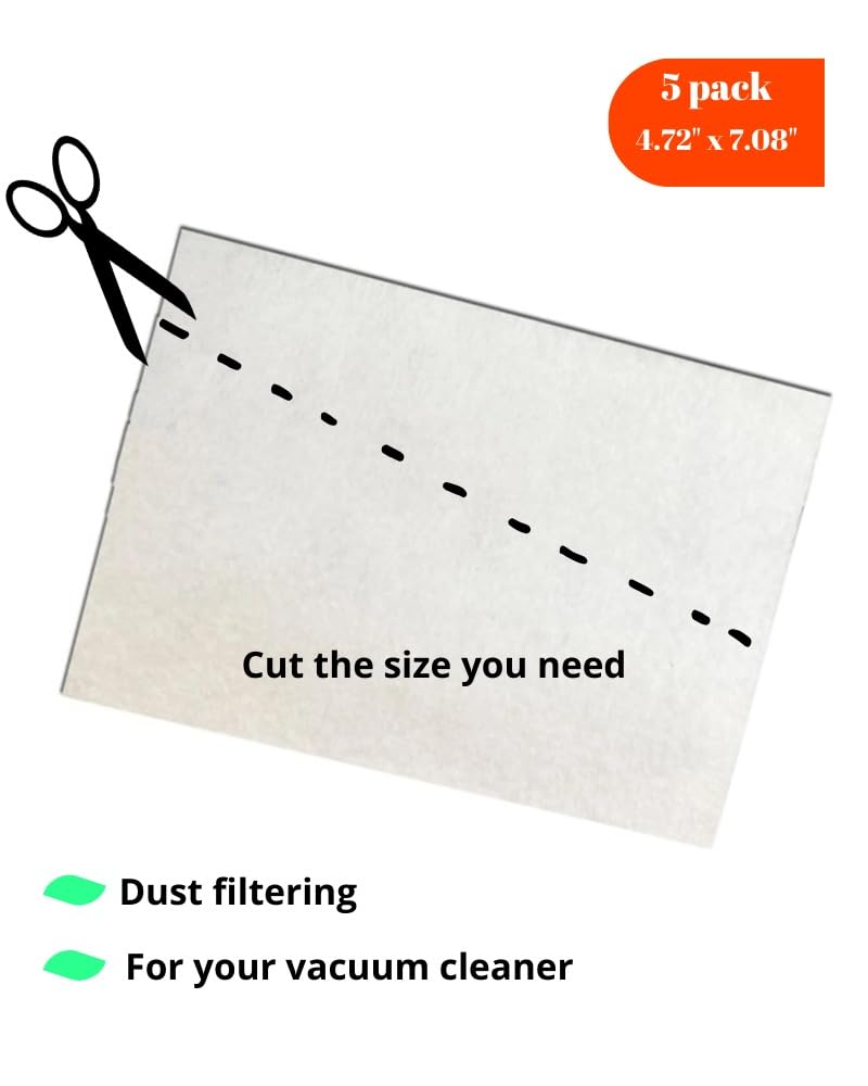 Universal Vacuum Cleaner Filter, Cloth Felt Filter 12 x 18 cm Pack of 5