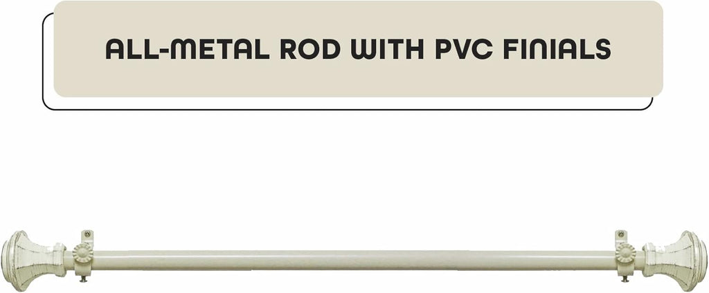 Achim Home Decor Buono II Carson Series Decorative Curtain Rods - Adjustable 48-86 Inches, Lightweight & Easy to Install