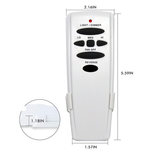 UC7078T Ceiling Fan Remote Control Replacement of Hampton Bay UC7078T Fan-HD CHQ7078T UC7078TR UC7078TUDL RR7078TR L3H2003FANHD, with Reverse, (2.16 * 1.18 * 5.6, White)
