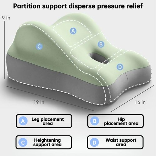 Butt Cushion for Couples Pregnant Women Enhanced Supporting Model Furniture Pillow Support Pillowcase Suitable for Home Use, Ideal for Sitting and Lying, Pillow Modern and Simple Style (Green)