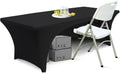 ABCCANOPY 4 Ft Spandex Table Cover - Open Back Fitted Tablecloth for Rectangle Tables | Black, Washable