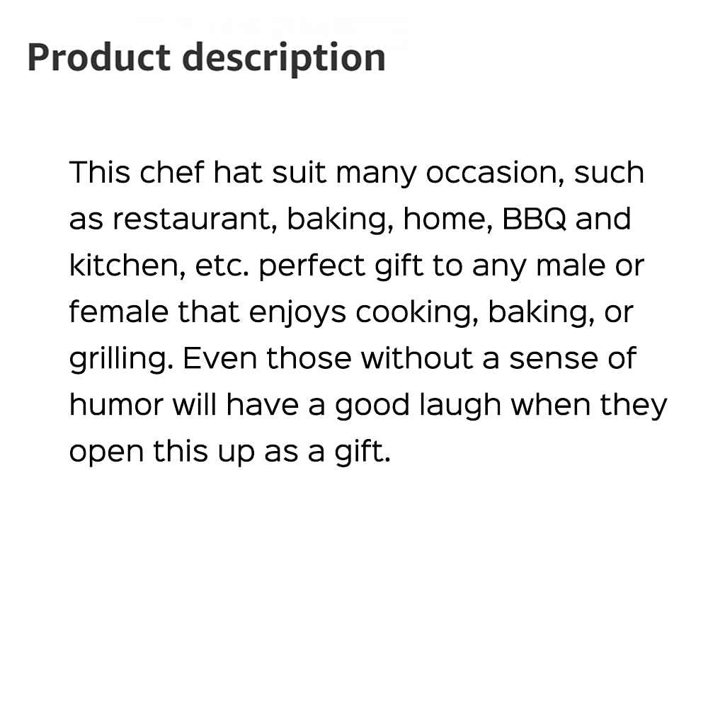 AGMdesign Don't F with The Chef Funny Chef Hat, Funny Chef Wear, Adjustable Kitchen Cooking Hat for Men & Women Black, Mother's Day/Father's Day/Birthday Gift for Him, Her, Mom, Dad, Friend