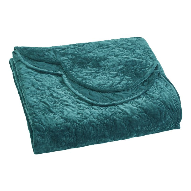 Full/Queen Floral Velvet Quilt - Hawaiian Blue, The Pioneer Woman Eloise