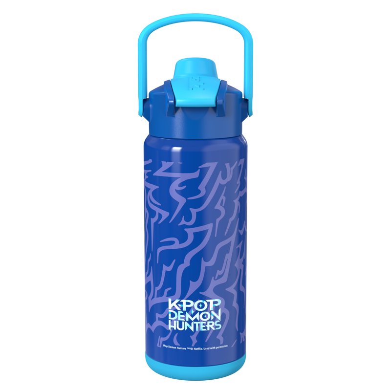 20oz Stainless Steel Water Bottle with Push Button Lid - Derpy Blue