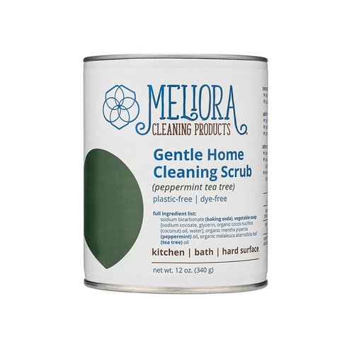 Meliora Cleaning Products Gentle Home Cleaning Scrub Powder, Peppermint Tea Tree