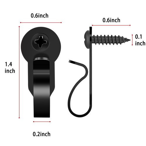 DINGEE 48 Pack Light Clips, Outdoor String Lights Hangers, Black Small Screw Hooks for Patio, Plants, Wind Chimes