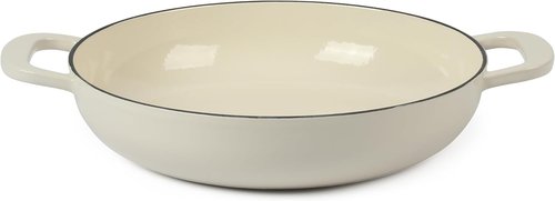 Martha Stewart Gatwick 3.5-Quart Enameled Cast Iron Dutch Oven Braiser - Linen with Gold Knob | Durable Heavy-Duty Pot for Slow Cooking & Searing