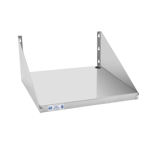 Hally Stainless Steel Microwave Shelf 24"x24" 200 lb, NSF Commercial Heavy Duty Metal Appliance Wall Mount Floating Shelving for Restaurant, Kitchen, Bar, Home and Hotel
