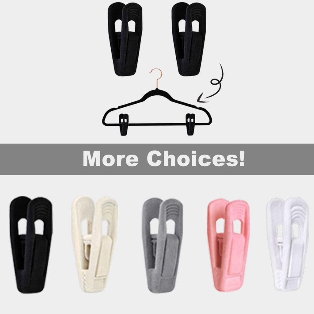 TOFIIGREM Black Velvet Hangers - 40 PCS Clips for Pants, Skirts & Suits | Durable & Non-Slip Design