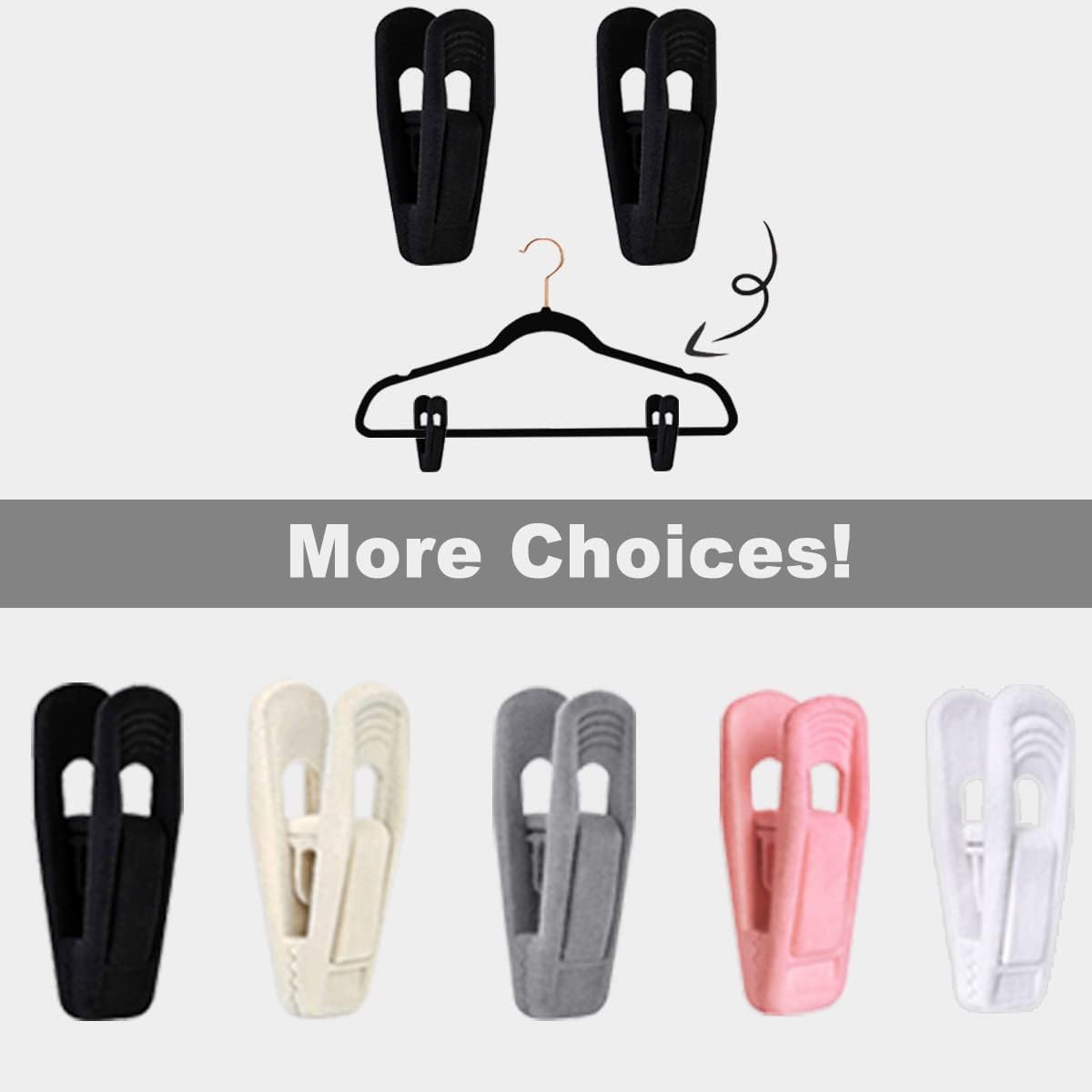 TOFIIGREM Black Velvet Hangers - 40 PCS Clips for Pants, Skirts & Suits | Durable & Non-Slip Design
