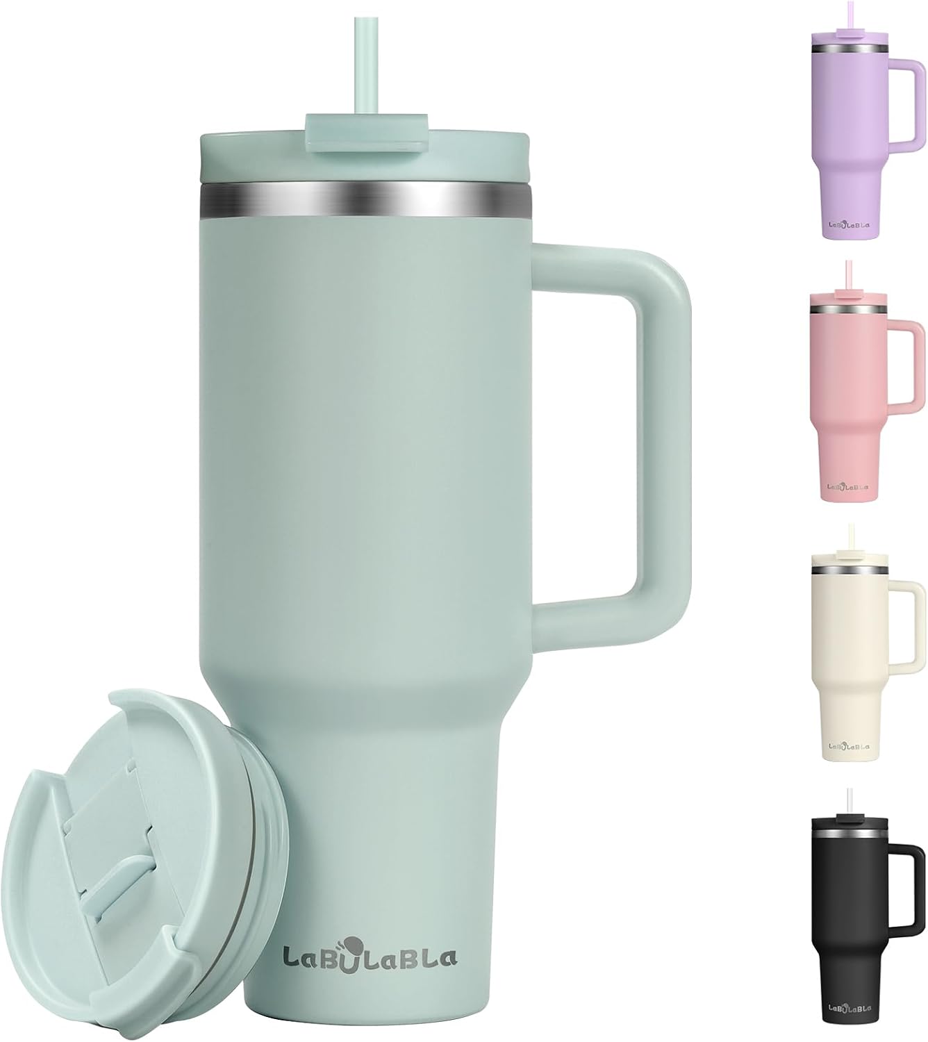 Skiennix 40oz Tumbler - Double Wall Vacuum Insulated Stainless Steel Water Bottle | Leak Proof Lid & Straw - Blue Haze