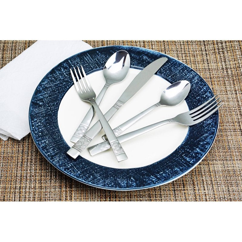 20 Piece Polished Stainless Steel Flatware Set - 6 Pack