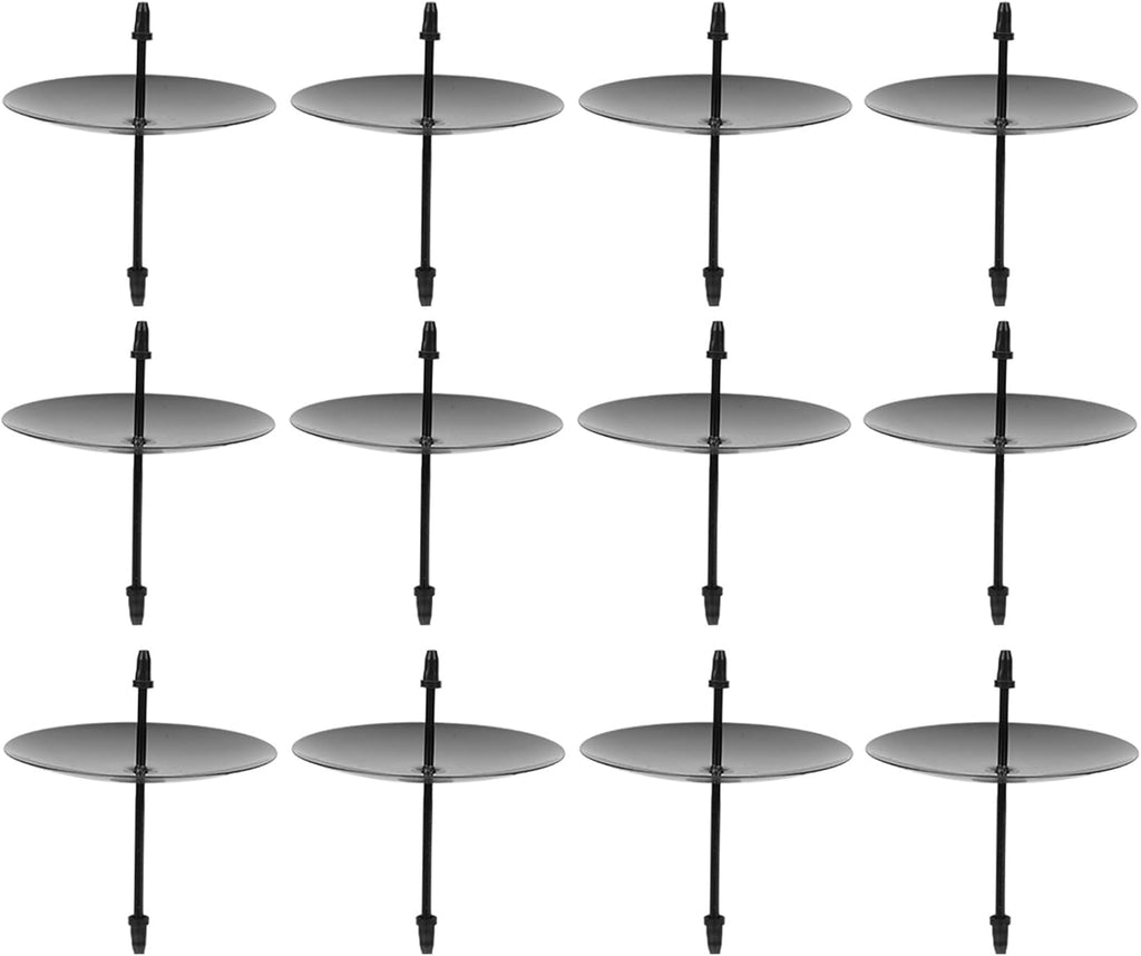 Yardwe Candle Holders - Metal Fixators with Spikes | 12 Pack for Pillar Candles & Wreaths - 2.75x2.55 Inch