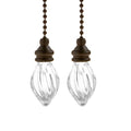 Mairuker 2 PCS Cute Ceiling Fan Pull Chain Extender, Fan Light Pulls Set Accesory with 12 Inch Length Bronze Chains and Crystal Glass Pendant Decor