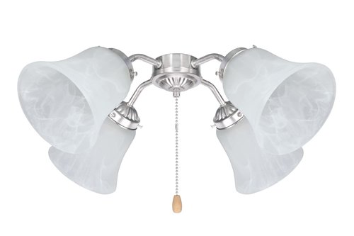 Aspen Creative 23030-4A Transitional Alabaster Bell Shape Ceiling Fan Glass Shade 2-1/8" Fitter, 4-3/4" D x 4-3/4" H, 4 Pack