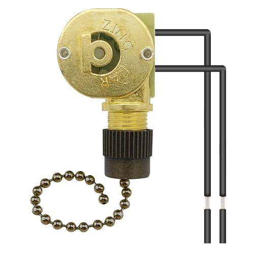 Dotlite Pull Chain Switch Zing Ear ZE-109M, Metal Durable 2 Wire Ceiling Fan Light ON-Off Control Replacement for Hunter Ceiling Fans Wall Lamps Cabinet Light (Bronze)