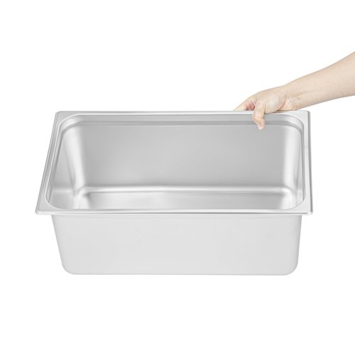 Restaurantware-Kitchen Tek Full Size Steam Table Pan, 1 Anti-Jam Steam Pan - Lid Sold Separately, 8â€ Deep, 24 Gauge Stainless Steel, Freezable, For Catering Event And Party