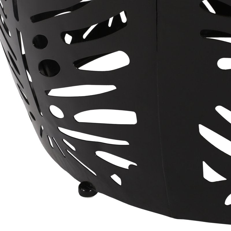 Modern Metal Outdoor Side Table with Iron Cut Design
