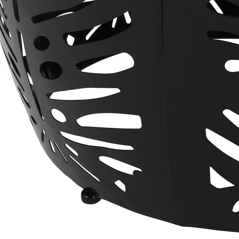 Modern Metal Outdoor Side Table with Iron Cut Design