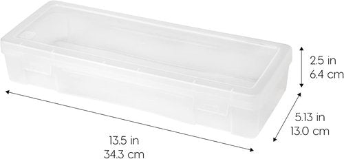 IRIS USA Pencil Case Boxes - 10-Pack Clear Plastic Organizing Containers with Snap Lid for Crafts & Stickers