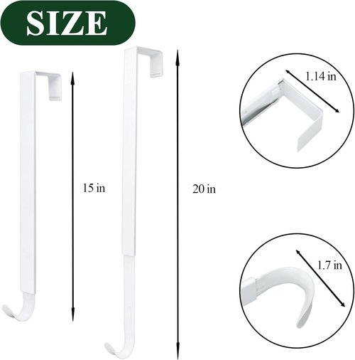Adjustable Wreath Hanger by [Brand Name] - 15 to 25 Inches, Supports 20 lbs | Perfect for Christmas Decor (White)