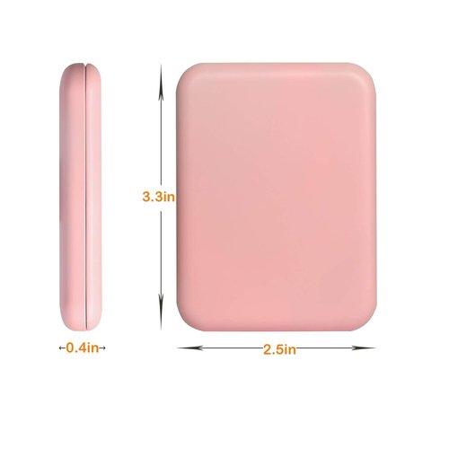 Kintion Compact LED Pocket Mirror - 1X/3X Magnification, Portable & Folding, Pink Travel Makeup Mirror
