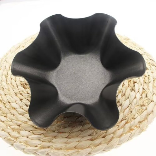 WLngtv 2 Pcs Black Non Stick Baking Bowls Tortilla Bowl Maker Carbon Steel Baking Molds Black Salad Bowl Pans Dinnerware for Kitchen