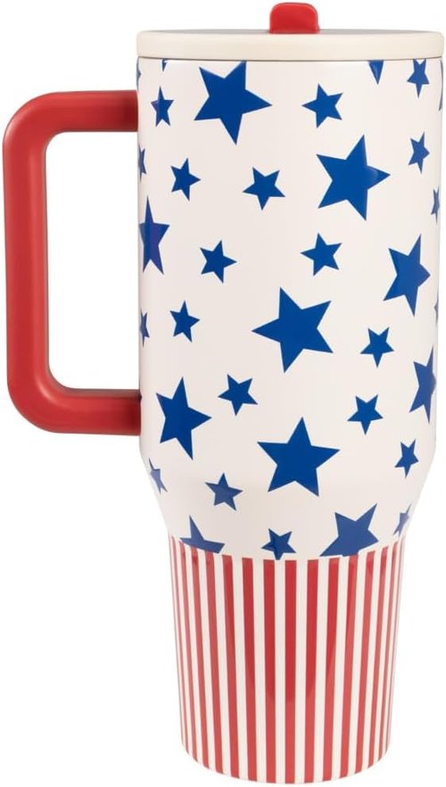 HydroJug Traveler - 40 Oz Insulated Water Bottle with Handle & Flip Straw - Leak Resistant, Fits Cup Holder