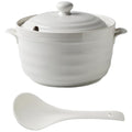 Hgjgwqh Ceramic Soup Tureen with Lid White Porcelain Serving Soup Tureen Round Ceramic Bowl for Restaurant Home Kitchen Decoration Microwave and Dishwasher Safe