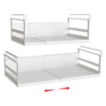 SHINEWON Expandable Under Cabinet Shelf Organizer with 0.94-Inch Thick Clips, Heavy Duty Extendable Under Shelf Storage Basket for Pantry or Laundry Room, White, 2 Pack, Interior: 4.13" H x 8.54" D