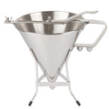 Confectionery Funnel Stainless Steel with Stand and 3 Nozzles, Commercial Grade Cake Decorating Tool Bakery Use, Precise Dispensing and Filling