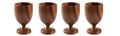 Acacia Wood Wine Dining Cup Goblet 3.5" x 5" Set of 4