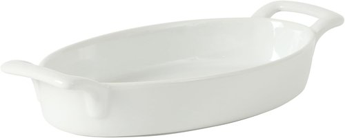 Gibson Home Oval Au Gratin Baking Dishes - 4-Piece Set, 15 oz Ceramic Casserole Dishes, White