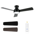 Vagizm 42" Ceiling Fan Flush Mount: Low Profile with Light and Remote - Quiet Reversible DC Motor - Light Memory Function & 3CCT Dimmable for Bedroom Home Office