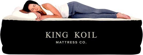 King Koil Luxury Air Mattress - California King Size with Built-in High-Speed Pump | Waterproof & Adjustable, 20" Double High, Ideal for Home & Camping